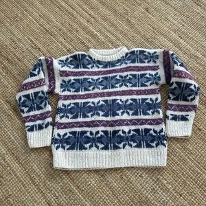 Cozy Patterned Sweater in Blue and Purple
